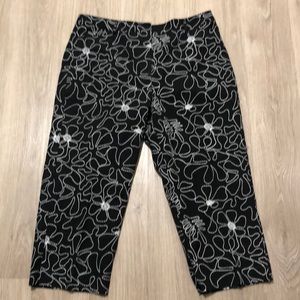 Talbots Black And White Crop Pants Size 14 EUC